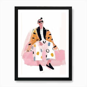 Man In Polka Dot Suit Art Print