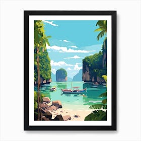 Phuket, Thailand, Flat Illustration 4 Art Print