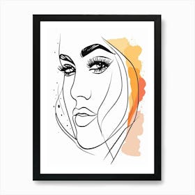 Watercolour Woman Line Art 1 Art Print