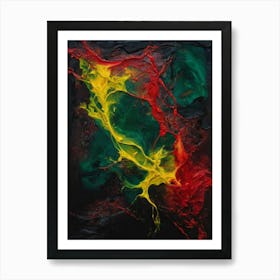 An Abstract Painting With Many Colors Of Paint Art Print