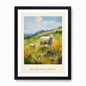 Impressionism Style Painting Of Highland Sheep 4 Art Print