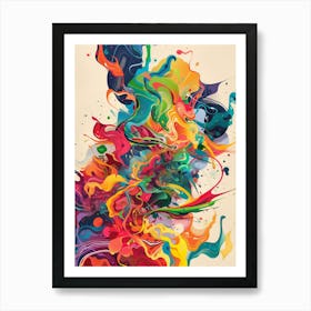 Colorful Splashes Art Print