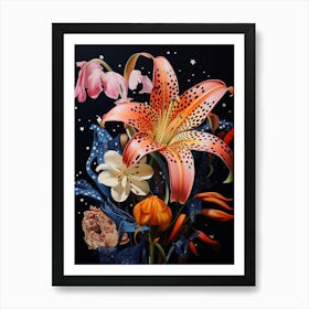 Surreal Florals Lily 4 Flower Painting Art Print