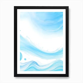 Blue Ocean Wave Watercolor Vertical Composition 61 Art Print