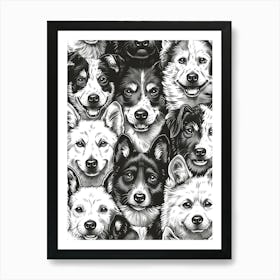 Perfectly Repeatable Artwork With Cute Dog Faces 25 Art Print