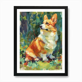 Pembroke Welsh Corgi Acrylic Painting 1 Art Print