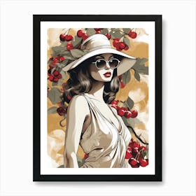 Cherry Lady Art Print