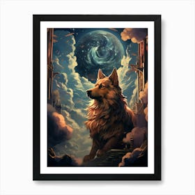 Wolf In The Sky Art Print