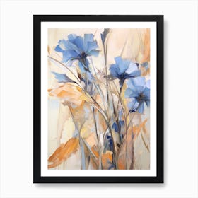 Fall Flower Painting Cornflower 4 Art Print