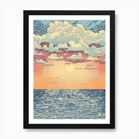 Sunset Over The Sea 1 Art Print