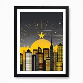 City Skyline 6 vector art Art Print