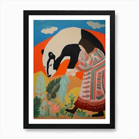 Maximalist Animal Painting Badger 6 Art Print