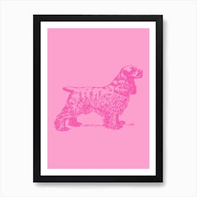 Pink Cocker Spaniel Minimalist Art Print