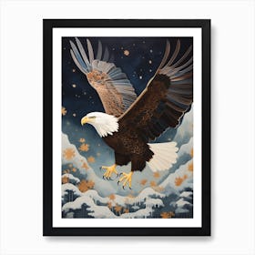 Bald Eagle 3 Gold Detail Painting Affiche