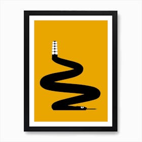 Serpent Abstrait Affiche Jaune pour Salon