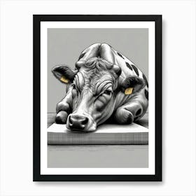 Cow Laying Down Art Print