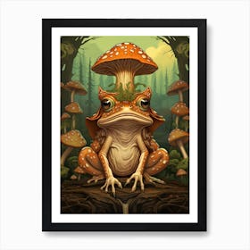 Wood Frog On A Throne Storybook Style 7 Art Print