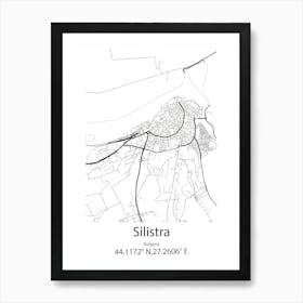 Silistra,Bulgaria Minimalist Map Affiche