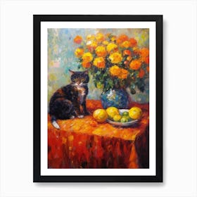 Marigold With A Cat1 Art Print