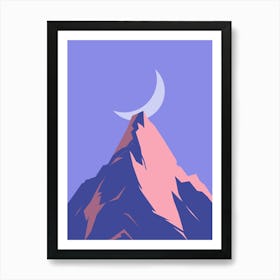 Moon And Mountain Art Print