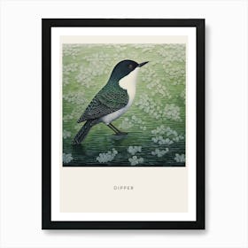 Ohara Koson Inspired Bird Painting Dipper 3 Poster Art Print