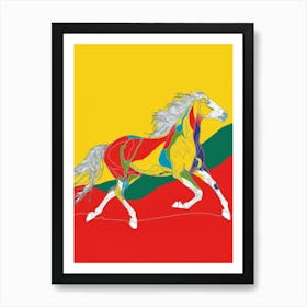 Horse Running Style Abstract Art Print