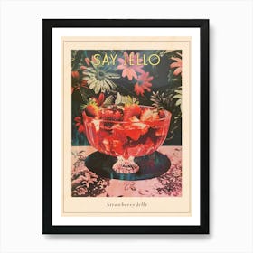 Strawberry Jelly Retro Collage 2 Poster Art Print