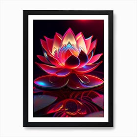 Red Lotus Holographic 3 Art Print