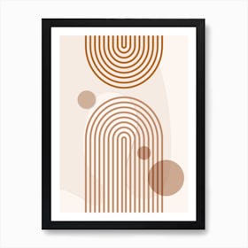 Geometric Shapes Beige Minimal Scandinavian 1 Art Print