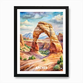 Arches National Park Watercolor Painting Art Print