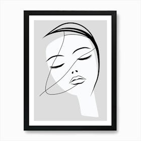 Woman Portrait Line Art 1 Art Print