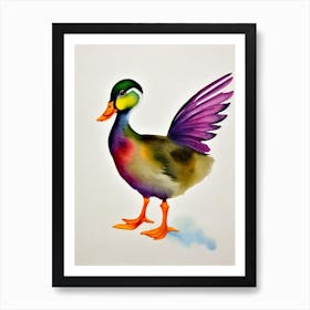 Duck 2 Watercolour Bird Art Print