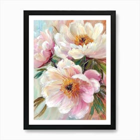 Pink And White Peony Art Print