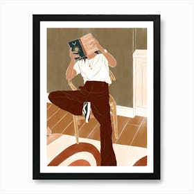 Girl Reading A Book Art Print