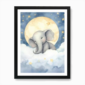 Sleeping Baby Elephant 2 Art Print
