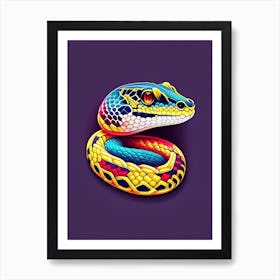 Puff Adder Snake Tattoo Style Art Print