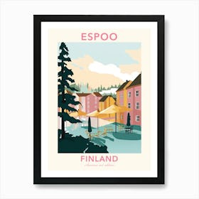 Espoo, Finland, Flat Pastels Tones Illustration 4 Poster Art Print