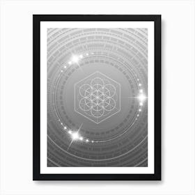 Geometric Glyph in White and Silver with Sparkle Array n.0023 Art Print
