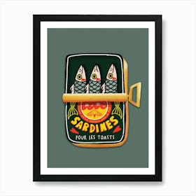 Green Sardines Art Print