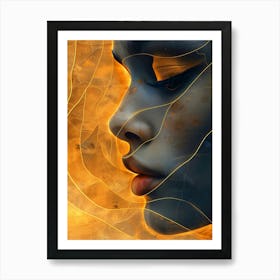 Portrait Of A Woman Extraordinary femininity woven with threads of gold Art Print