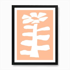 Peach Fuzz Quirly Flower Art Print