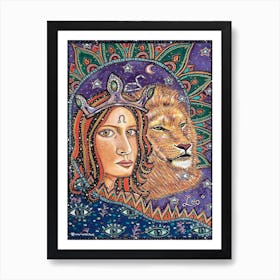 Queen Leo Zodiac Sign Art Print