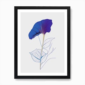 Morning Glory Floral Minimal Line Drawing 2 Flower Art Print