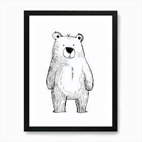 B&W Brown Bear Art Print