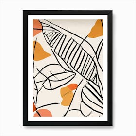 Neutral Abstract Leaves 2 Art Print