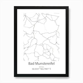 Bad Munstereifel,Germany Minimalist Map Art Print