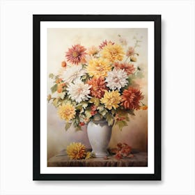 Chrysanthemum Vase Wall Art Print Art Print