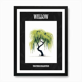 Willow Tree Pixel Illustration 4 Poster Art Print