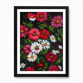 Daisies Still Life Oil Painting Flower Art Print