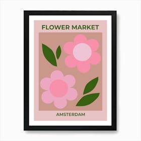 Flower Market Amsterdam Blush Pink Art Print